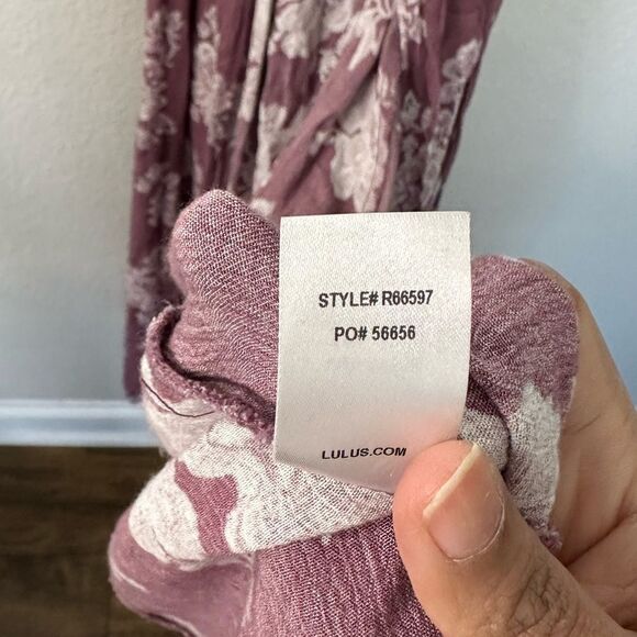 Lulus Heart of Marigold Lavender Floral Print Wrap Maxi Dress Women’s Size XS - Picture 8 of 8